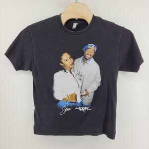 Selena Quintanilla Tupac Shakur T-Shirt Mens Large‎ Tee Styled Black Graphic